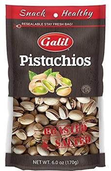 Kosher Galil pistachios roasted & salted 6 oz