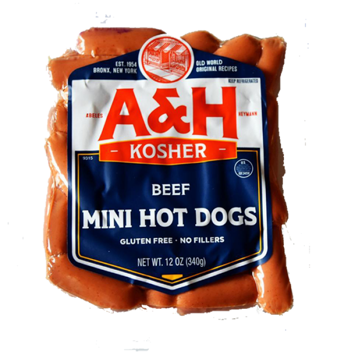 Kosher A & H Beef Mini Hot Dogs 12 oz