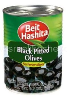 Kosher Beit Hashita Black Pitted Olives 19 oz