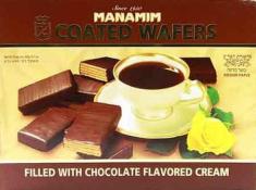 Kosher Manamim Coated Wafers Filled With Chocolate Cream 14.1 oz.