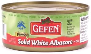Kosher Gefen Fancy Solid White Albacore in Oil 6 oz