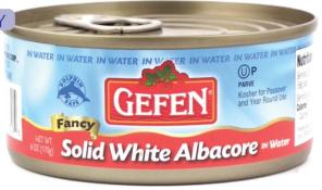 Kosher Gefen Fancy Solid White Albacore in Water 6 oz