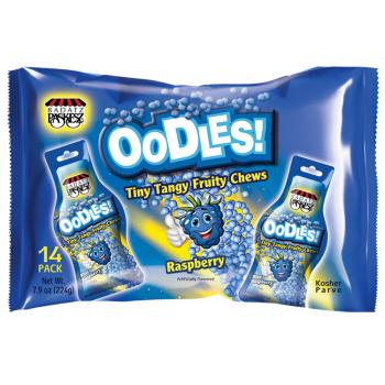 Kosher Paskesz Oodles Tiny Tangy Fruity Chews Blue Raspberry Flavor 7.9 oz