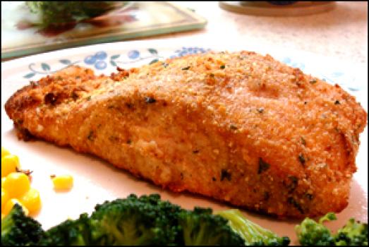Kosher Breaded Baked Salmon Fillet - Passover Entrées
