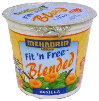 Kosher Mehadrin Vanilla Fit n Free Blended Yogurt 6 oz