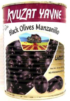 Kosher Kvuzat Yavne Black Olives Manzanillo Large 19 oz