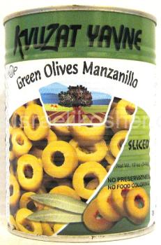 Kosher Kvuzat Yavne Green Olives Manzanillo Sliced 19 oz
