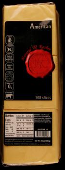 Kosher Natural & Kosher Yellow American Cheese 108 Slices 3 lbs.