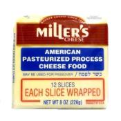 Kosher Miller's American White Cheese 12 Slices 8 oz