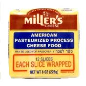 Kosher Miller's American Yellow Cheese 12 Slices 8 oz