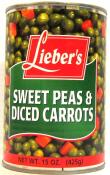 Kosher Lieber’s Sweet Peas & Diced Carrots 15 oz