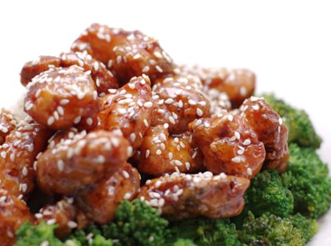 Kosher Sesame Chicken with White Rice