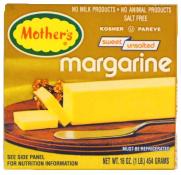 Kosher Mother’s Sweet Unsalted Margarine 16 oz