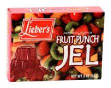 Kosher Lieber's Artificial Flavor Fruit Punch Jel 3 oz