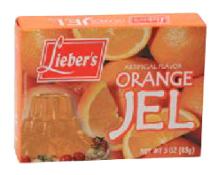 Kosher Lieber's Artificial Flavor Orange Jel 3 oz