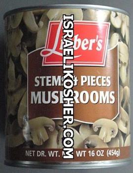 Lieber's stems & pieces mushrooms 16 oz