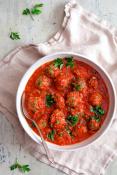 Kosher MeatBalls in Tomato Sauce with one Free Side Dish