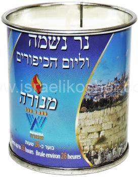 Kosher Menora Memorial Candle Burns up to 26 hrs