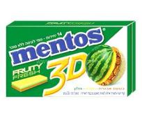 Kosher Mentos Fruity Fresh 3D Watermelon - Pineapple Gum 14 Pieces