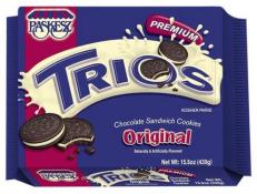 Kosher Paskesz Trios Original Chocolate Sandwich Cookies 15.5 oz