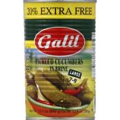 Kosher Galil cucumber pickles 7-9 in brine 23 oz